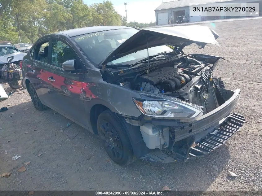 3N1AB7AP3KY270029 2019 Nissan Sentra S