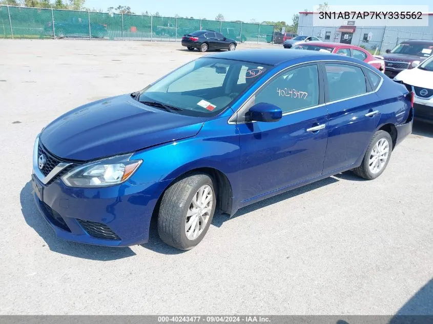 2019 Nissan Sentra Sv VIN: 3N1AB7AP7KY335562 Lot: 40243477