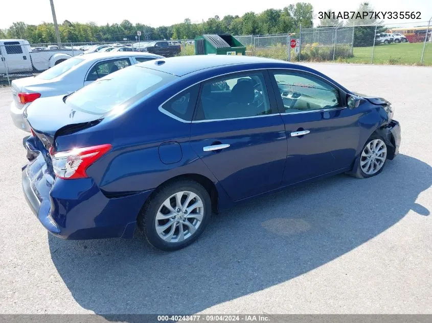 2019 Nissan Sentra Sv VIN: 3N1AB7AP7KY335562 Lot: 40243477