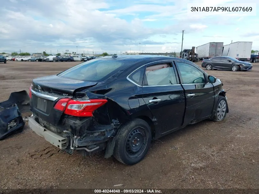 2019 Nissan Sentra Sv VIN: 3N1AB7AP9KL607669 Lot: 40244048