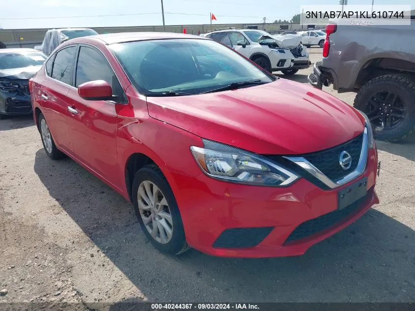 2019 Nissan Sentra Sv VIN: 3N1AB7AP1KL610744 Lot: 40244367