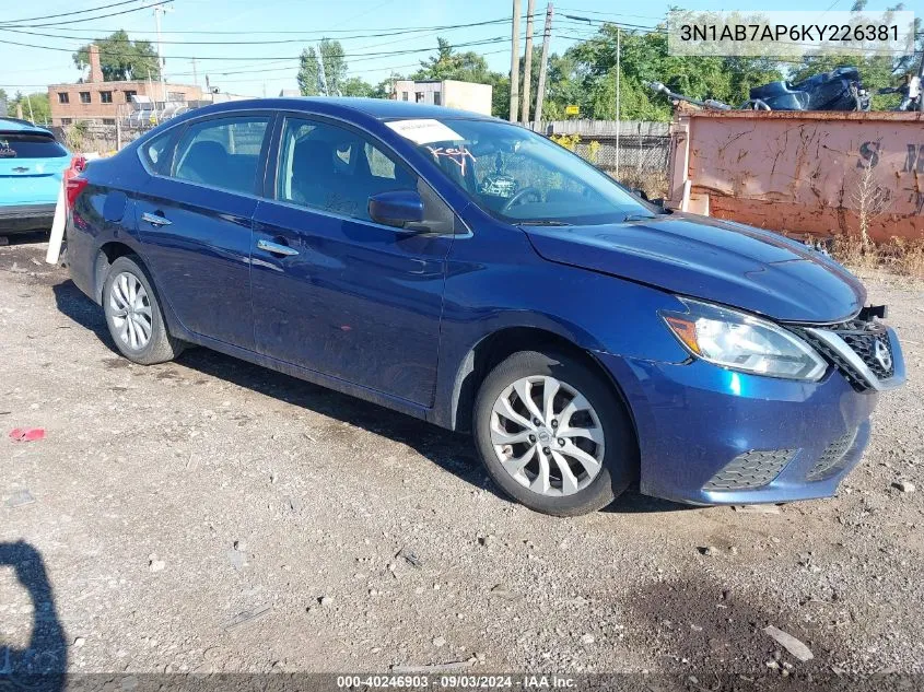 2019 Nissan Sentra Sv VIN: 3N1AB7AP6KY226381 Lot: 40246903