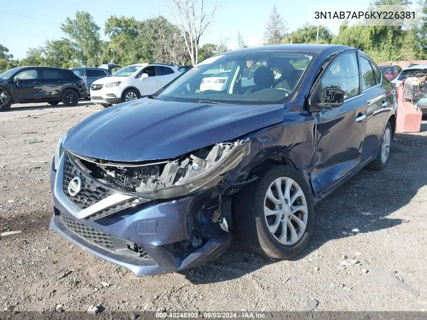 2019 Nissan Sentra Sv VIN: 3N1AB7AP6KY226381 Lot: 40246903