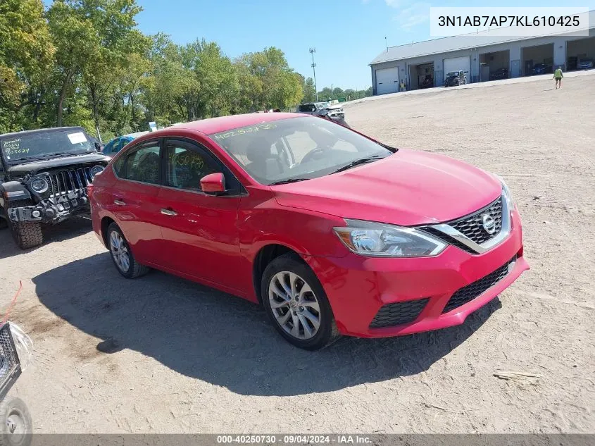 3N1AB7AP7KL610425 2019 Nissan Sentra S/Sv/Sr/Sl