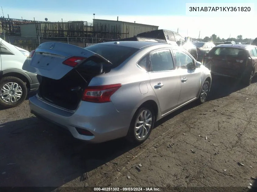 2019 Nissan Sentra Sv VIN: 3N1AB7AP1KY361820 Lot: 40251302