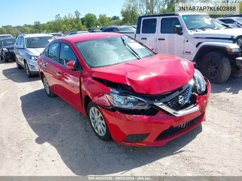 3N1AB7AP7KL602888 2019 Nissan Sentra Sv