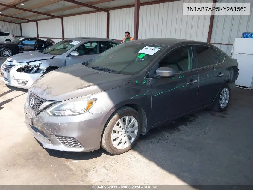 3N1AB7AP5KY261560 2019 Nissan Sentra S