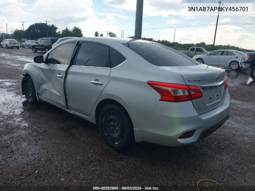 2019 Nissan Sentra S VIN: 3N1AB7AP8KY456701 Lot: 40252900