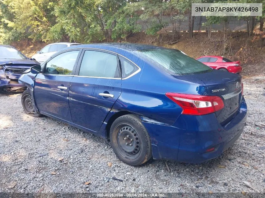 2019 Nissan Sentra S VIN: 3N1AB7AP8KY426498 Lot: 40253594