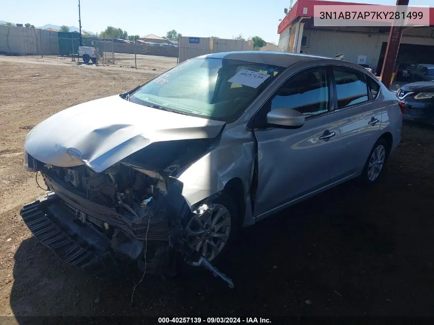 3N1AB7AP7KY281499 2019 Nissan Sentra Sv