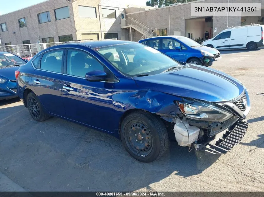 2019 Nissan Sentra S VIN: 3N1AB7AP1KY441361 Lot: 40261653