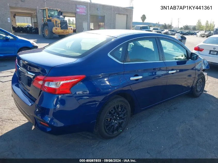 2019 Nissan Sentra S VIN: 3N1AB7AP1KY441361 Lot: 40261653