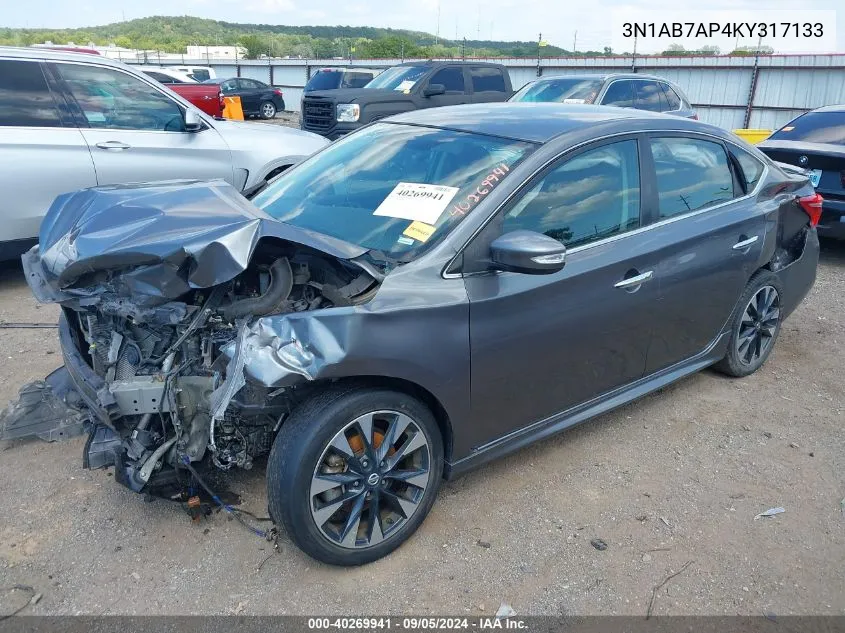 3N1AB7AP4KY317133 2019 Nissan Sentra Sr