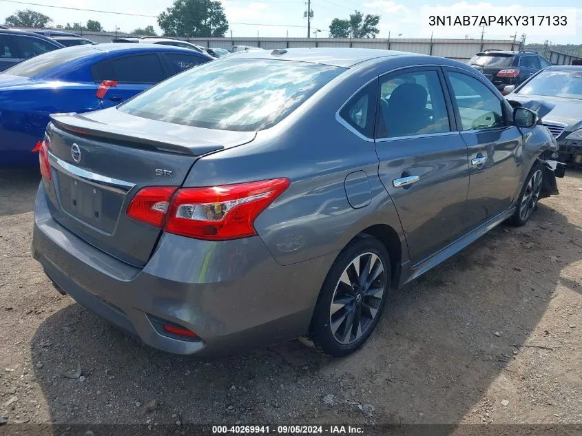 2019 Nissan Sentra Sr VIN: 3N1AB7AP4KY317133 Lot: 40269941