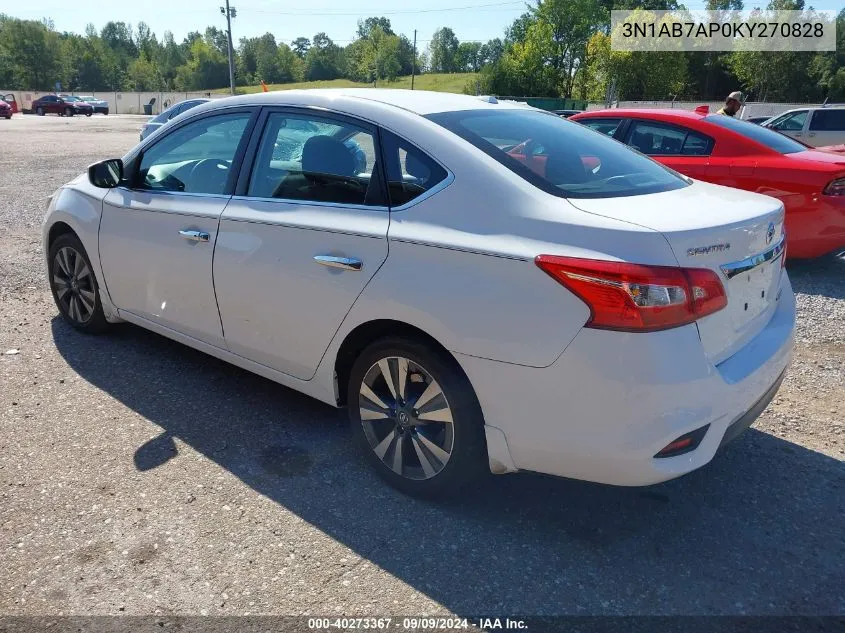 2019 Nissan Sentra Sv VIN: 3N1AB7AP0KY270828 Lot: 40273367