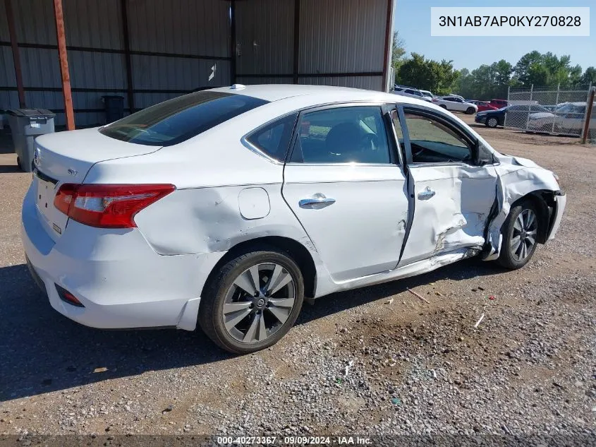 2019 Nissan Sentra Sv VIN: 3N1AB7AP0KY270828 Lot: 40273367