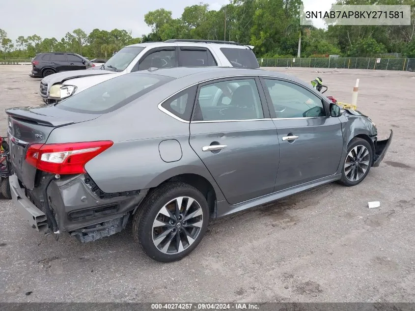 2019 Nissan Sentra Sr VIN: 3N1AB7AP8KY271581 Lot: 40274257