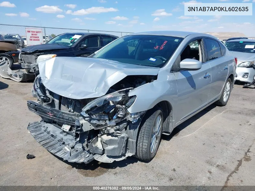 3N1AB7AP0KL602635 2019 Nissan Sentra S/Sv/Sr/Sl