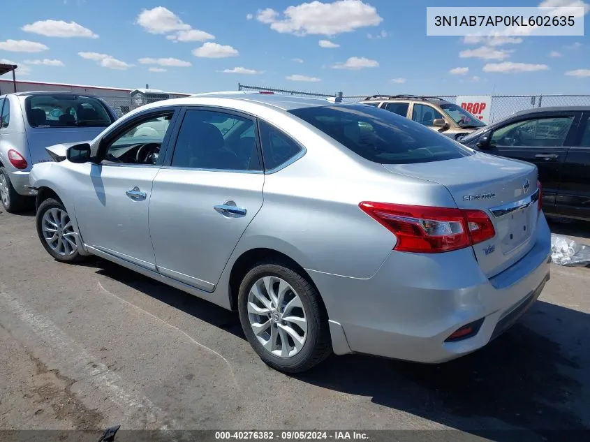 2019 Nissan Sentra S/Sv/Sr/Sl VIN: 3N1AB7AP0KL602635 Lot: 40276382