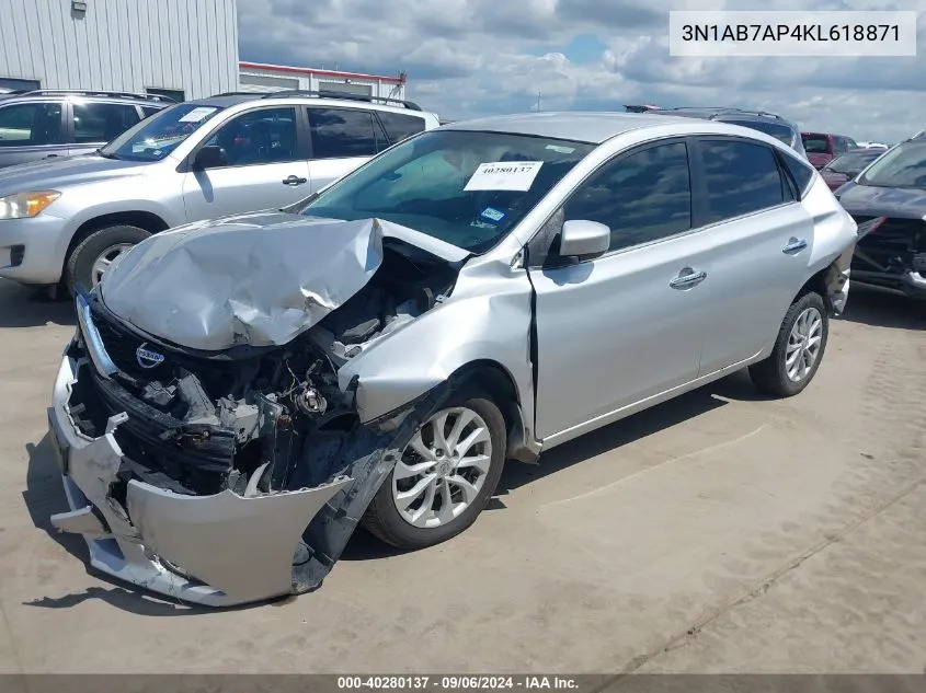 2019 Nissan Sentra Sv VIN: 3N1AB7AP4KL618871 Lot: 40280137