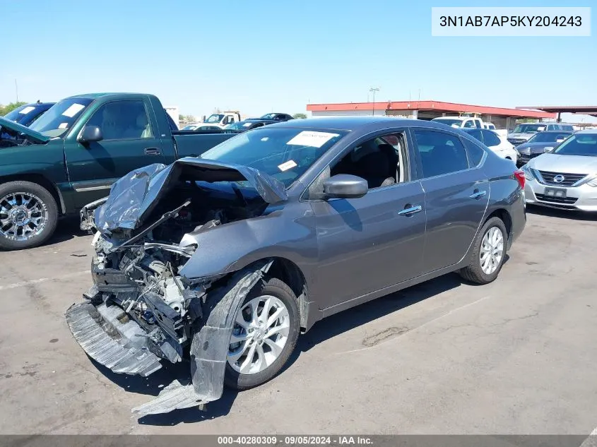 3N1AB7AP5KY204243 2019 Nissan Sentra S/Sv/Sr/Sl