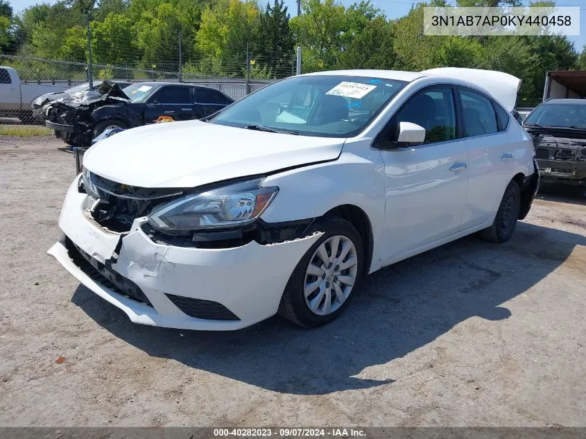 2019 Nissan Sentra S/Sv/Sr/Sl VIN: 3N1AB7AP0KY440458 Lot: 40282023