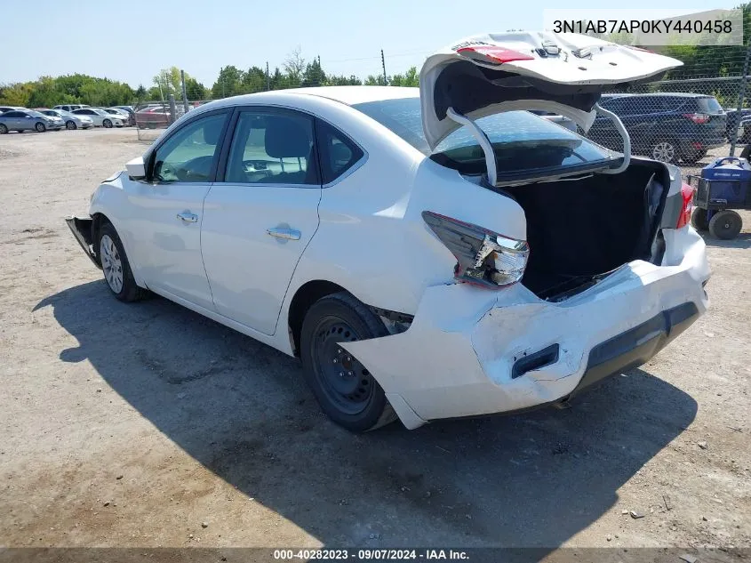 3N1AB7AP0KY440458 2019 Nissan Sentra S/Sv/Sr/Sl