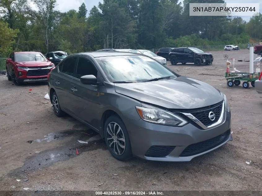 3N1AB7AP4KY250744 2019 Nissan Sentra S