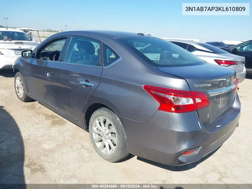 3N1AB7AP3KL610809 2019 Nissan Sentra Sv