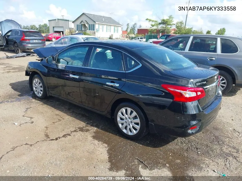 2019 Nissan Sentra S/Sv/Sr/Sl VIN: 3N1AB7AP6KY333558 Lot: 40284739