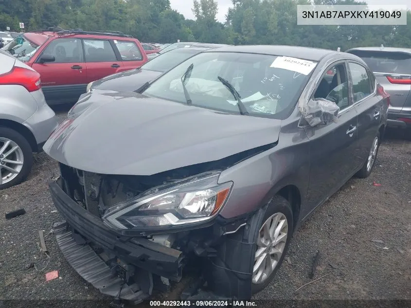 2019 Nissan Sentra Sv VIN: 3N1AB7APXKY419049 Lot: 40292443