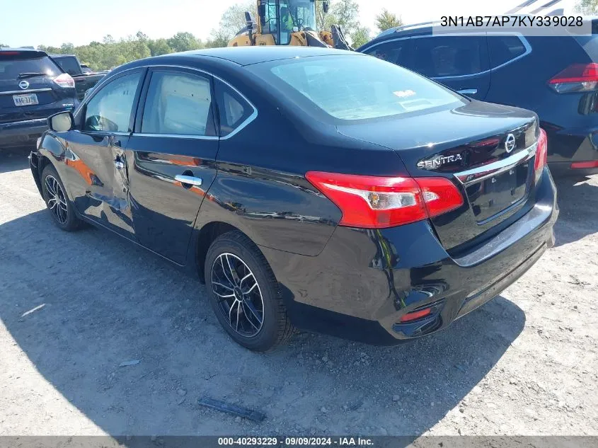 2019 Nissan Sentra S VIN: 3N1AB7AP7KY339028 Lot: 40293229