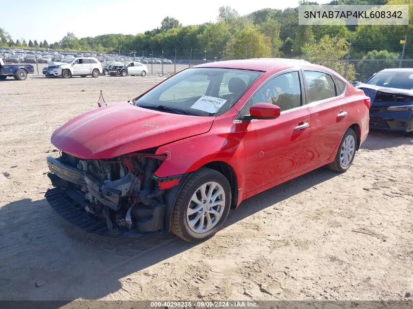 3N1AB7AP4KL608342 2019 Nissan Sentra Sv