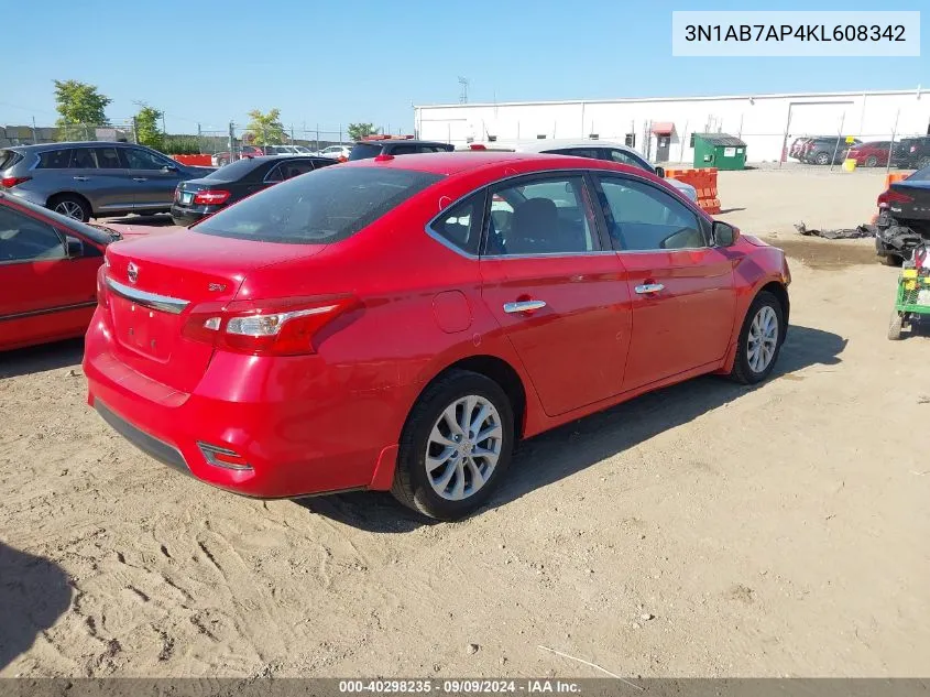 2019 Nissan Sentra Sv VIN: 3N1AB7AP4KL608342 Lot: 40298235