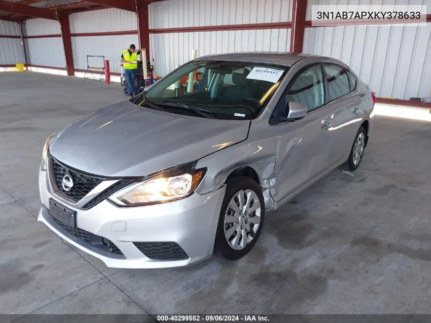 2019 Nissan Sentra S VIN: 3N1AB7APXKY378633 Lot: 40299552