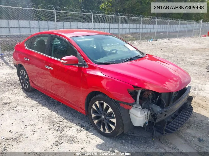 2019 Nissan Sentra Sr VIN: 3N1AB7AP8KY309438 Lot: 40307675