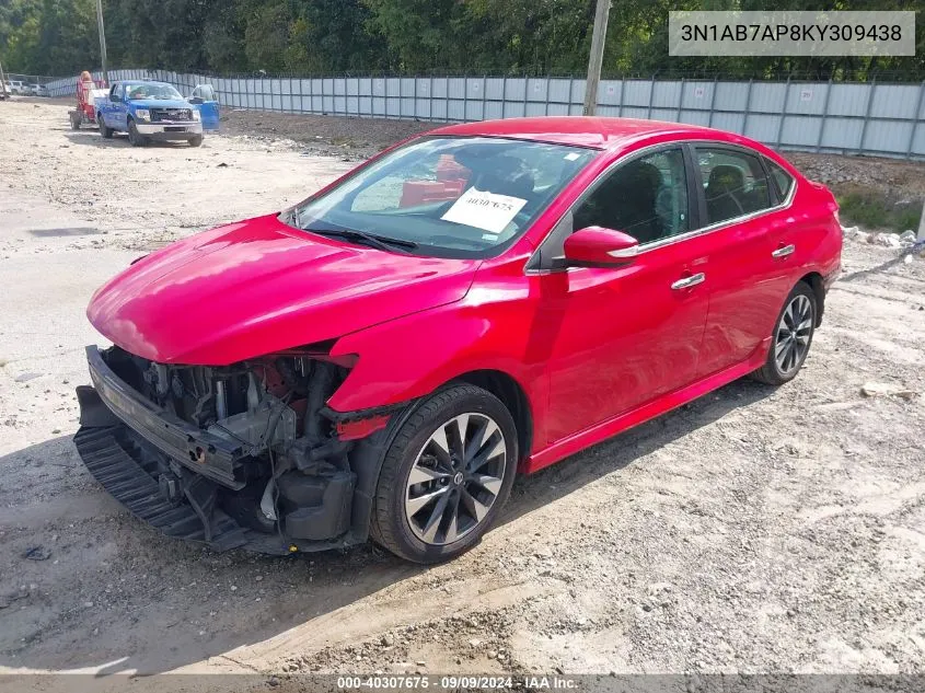 2019 Nissan Sentra Sr VIN: 3N1AB7AP8KY309438 Lot: 40307675