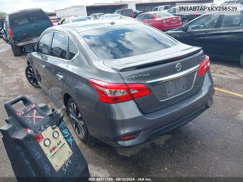 2019 Nissan Sentra Sr VIN: 3N1AB7APXKY258539 Lot: 40311789