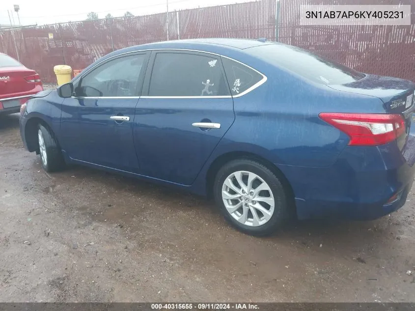 2019 Nissan Sentra Sv VIN: 3N1AB7AP6KY405231 Lot: 40315655