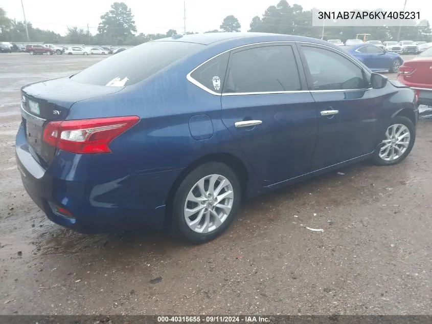 2019 Nissan Sentra Sv VIN: 3N1AB7AP6KY405231 Lot: 40315655