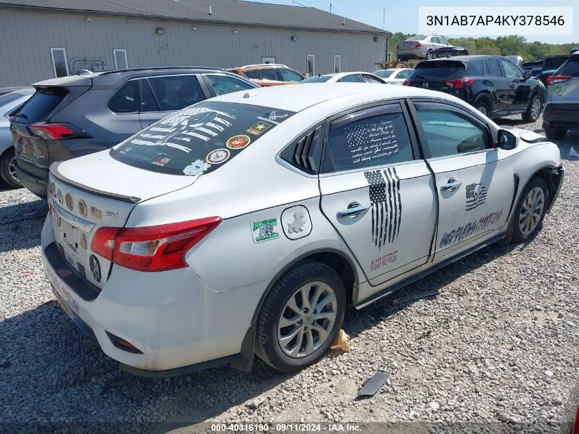 2019 Nissan Sentra S/Sv/Sr/Sl VIN: 3N1AB7AP4KY378546 Lot: 40316190