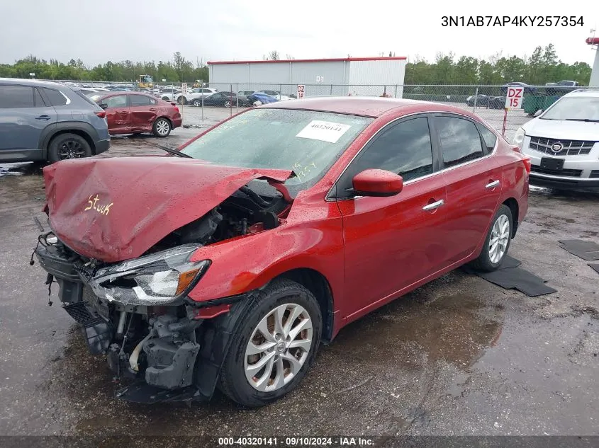 3N1AB7AP4KY257354 2019 Nissan Sentra Sv