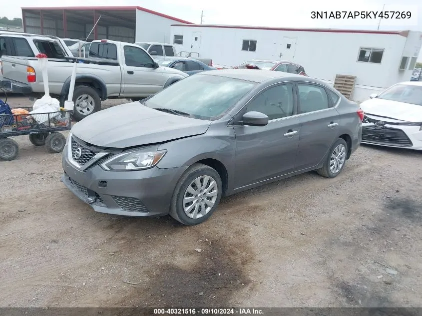 2019 Nissan Sentra S VIN: 3N1AB7AP5KY457269 Lot: 40321516