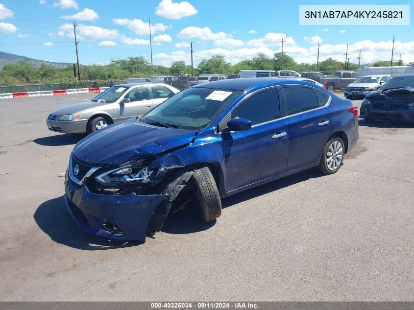 3N1AB7AP4KY245821 2019 Nissan Sentra S/Sl/Sr/Sv