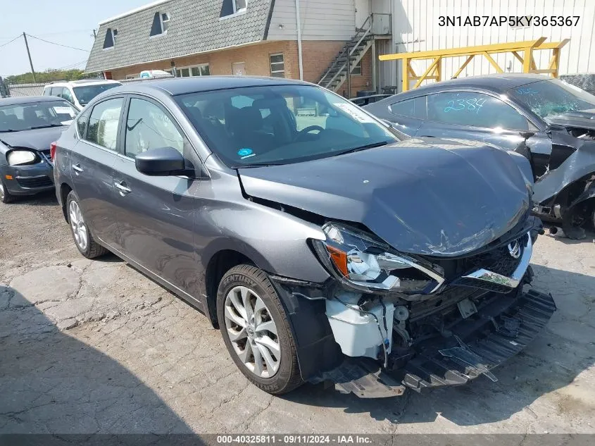 2019 Nissan Sentra Sv VIN: 3N1AB7AP5KY365367 Lot: 40325811