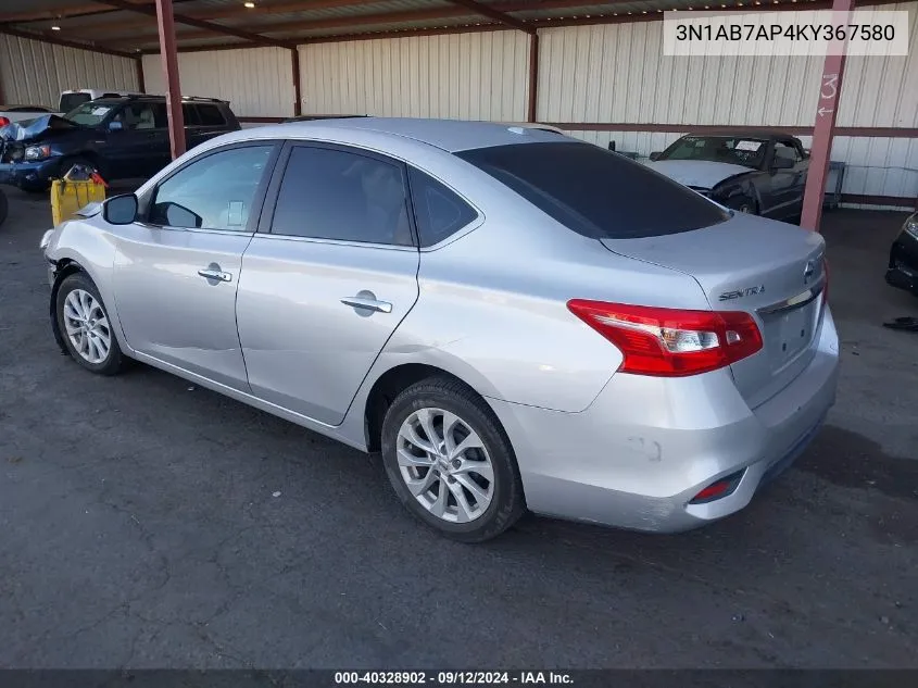 2019 Nissan Sentra S/Sv/Sr/Sl VIN: 3N1AB7AP4KY367580 Lot: 40328902