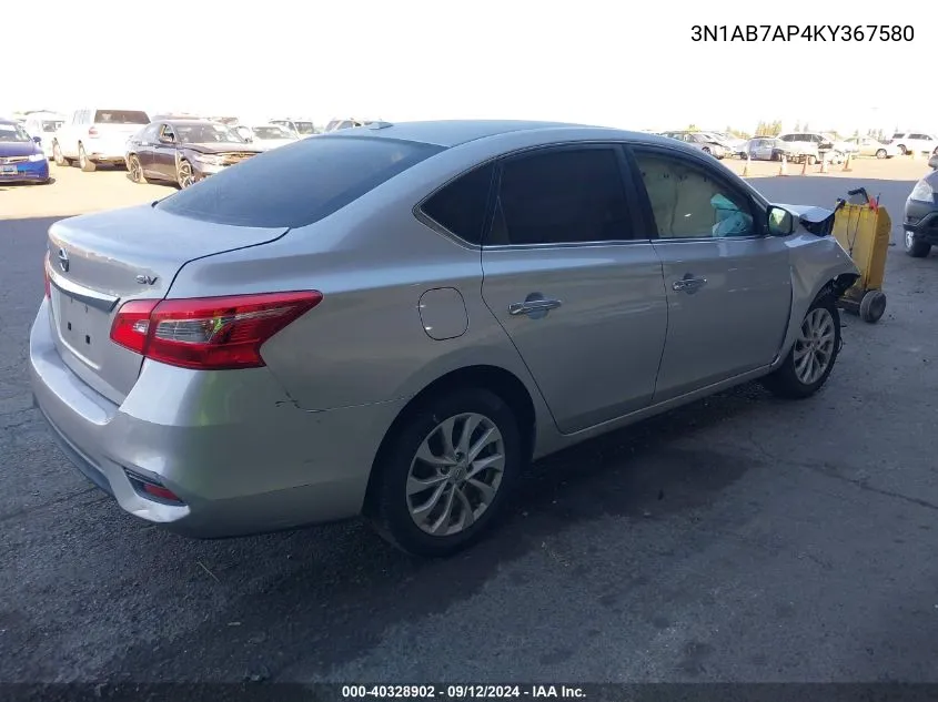 2019 Nissan Sentra S/Sv/Sr/Sl VIN: 3N1AB7AP4KY367580 Lot: 40328902