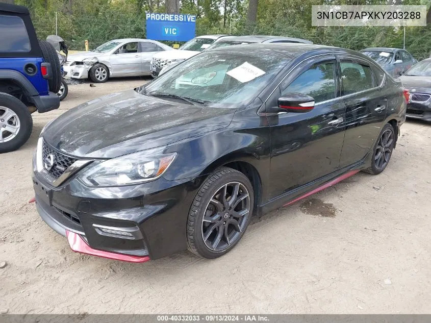 2019 Nissan Sentra Nismo VIN: 3N1CB7APXKY203288 Lot: 40332033