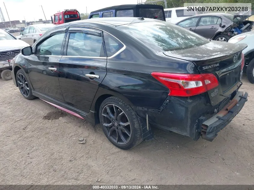 2019 Nissan Sentra Nismo VIN: 3N1CB7APXKY203288 Lot: 40332033