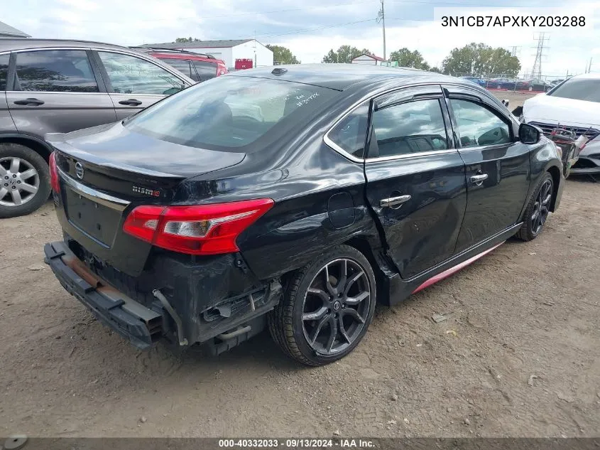 2019 Nissan Sentra Nismo VIN: 3N1CB7APXKY203288 Lot: 40332033